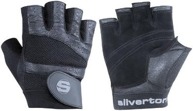 Silverton PRO Plus фітнес рукавички для чоловіків і жінок, регульована застібка на зап'ясті, якісні шкіряні вставки, подвійні міцні шви, тренувальні рукавички для фітнесу