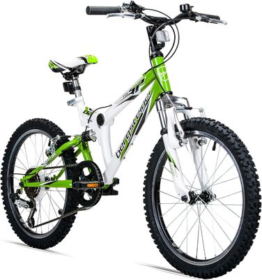 Дитячий велосипед Bergsteiger Montreal 20/24 дюймів, 18 швидкостей Shimano, повна амортизація, для хлопчиків і дівчаток 6-13 років, гірський велосипед