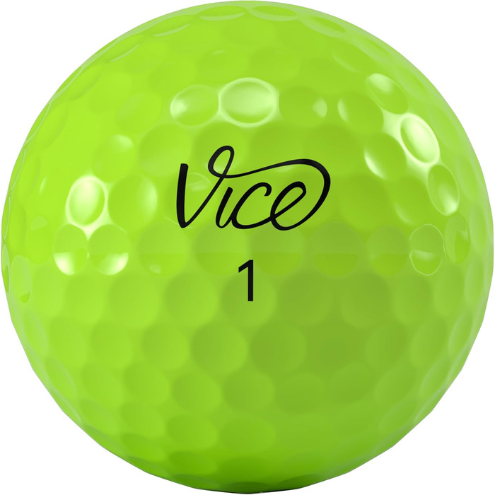 Гольф м'ячі Vice Golf Pro Soft 2020, 12 шт, 3-шаровий уретан, м'яке відчуття, стабільний політ, неон лайм/червоний, для досвідчених гравців