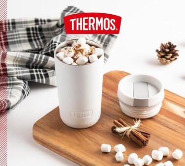 Термос нержавіючий Thermos Stainless King 0.47л червоний для кави та чаю, герметичний, в посудомийку, тримає тепло 7 год, холод 18 год, з гачком для чаю, без BPA