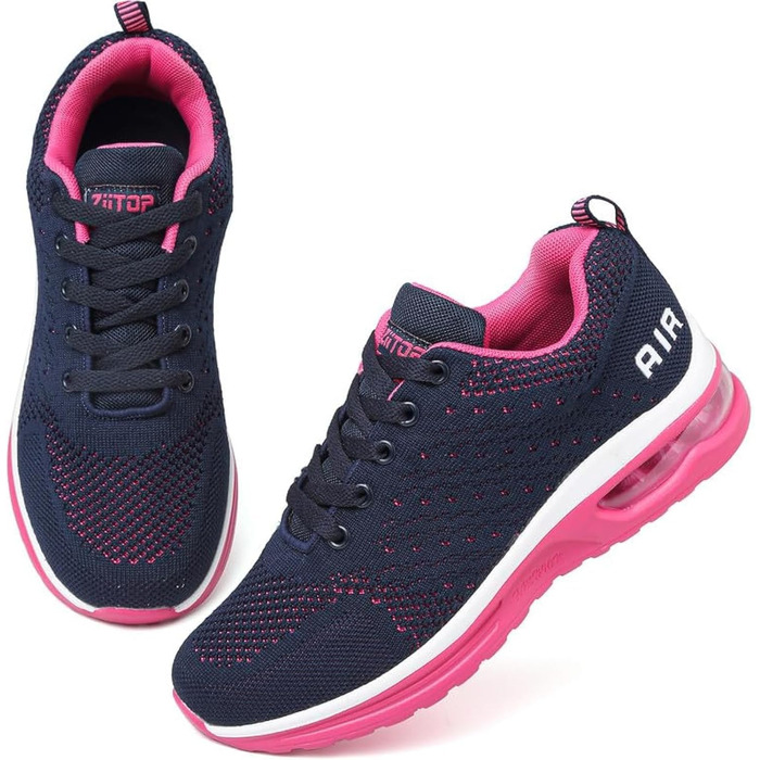 Жіночі кросівки для бігу та фітнесу. Зручні, дихаючі, з амортизацією. Чорно-білі, блакитно-червоні (42 EU)