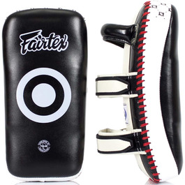 Тайські лапи Fairtex KPLC2, чорні-білі, для кікбоксингу, боксу та ММА