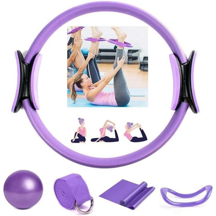 Набір для пілатесу Better Me: кільце та м'яч для дому. Для ніг, рук, стегон. Допомагає схуднути. Фіолетовий.
