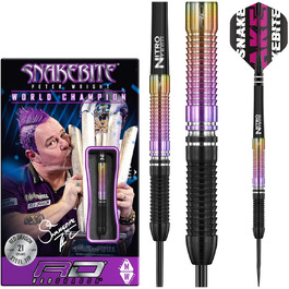 Дротики Red Dragon Snakebite Weltmeister 2020, вольфрамові, з оперенням і стрижнями