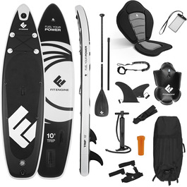 Надувна SUP-дошка FitEngine Trip Allrounder 10', 305 см, комплект 11 в 1 з каяк-сидінням, преміум Drop-Stitch, до 160 кг