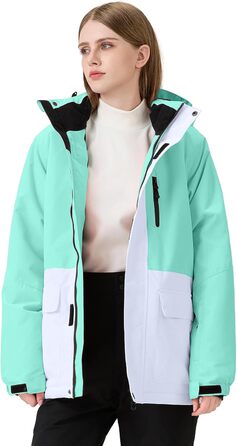 Жіночий комплект гірськолижний HOTIAN 2 частини: куртка та штани. Водонепроникний, вітронепроникний, теплий комплект для сноуборду та гірськолижного спорту. Розмір XL, колір GR+WT