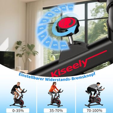 Магнітний велотренажер Heimtrainer для дому, безшумний сайкл з LCD-дисплеєм та ергономічним сідлом, чорний ZD1