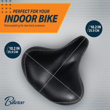 Крісло для велосипеда Bikeroo – сумісне з Peloton, м'яке крісло для жінок та чоловіків – для тренувань, вулиці та велотренажера (Indoor Bike, Elastomer)
