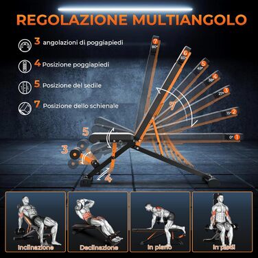 Складана лавка для тренувань 400 кг, регульована фітнес-лавка для всього тіла, мультифункціональна лавка для дому та спортзалу (190 см, 400 кг)