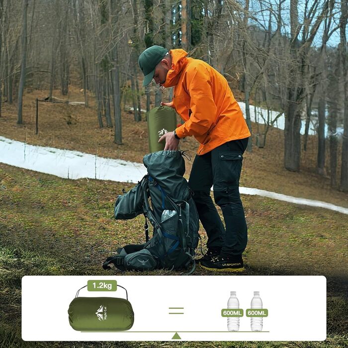 Спальний мішок Night Cat для дорослих, 3 сезони, 80x190 см, зелений