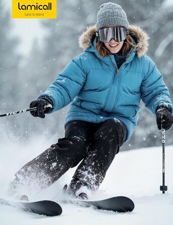 Ламiкалл Скi-окуляри для жінок, сноуборд окуляри для чоловіків - [Патентна антизапаржувальна технологія] Дзеркальні скі-окуляри для носіїв окулярів, захисні окуляри для сноуборду Ultra HD, снігові окуляри UV400 з захистом від відблисків - чорна рамка - ср