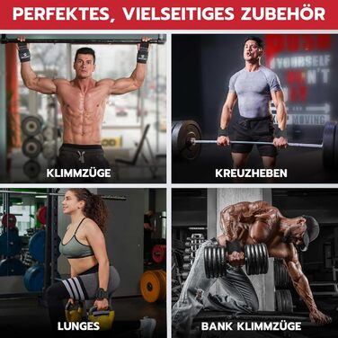 Набори гаків для важкої атлетики AQF – нековзні ручки з гумовим покриттям, 8 мм неопренова підкладка, для чоловіків та жінок (пара), ідеальні для підйому ваги та пауерліфтингу (чорний)