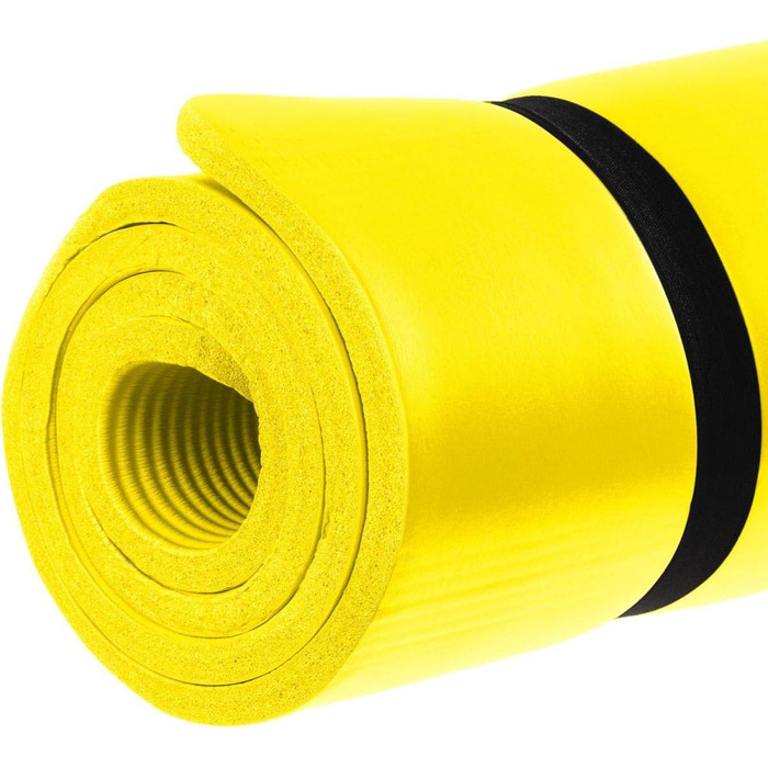 Гімнастичний килимок для фітнесу та йоги MOVIT, гіпоалергенний, жовтий (183x60x1.0 см)