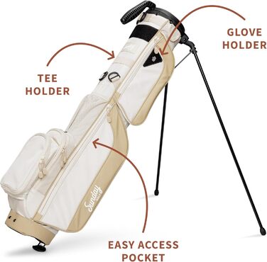 Гольф сумка Sunday Golf Loma XL: легка, з ременем та стійкою – для пітч-н-пут, Par 3 та Executive курсів
