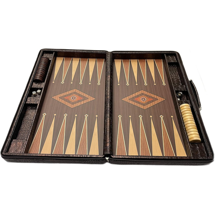 Набір для гри в бейсбол (табла), середній, для подорожей, Tric Trac, штучна шкіра, 44 x 27 см, білий, чорний, коричневий, світло-коричневий