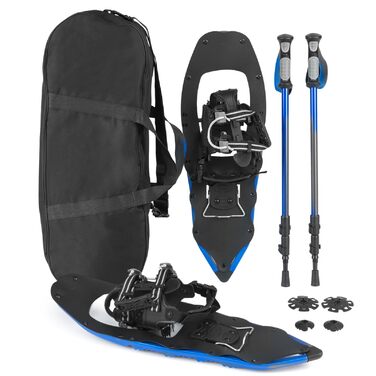 Шнеки туристичні COSTWAY з підйомником, 35-45 EUR, до 68/90 кг, комплект з трекінгових палиць та сумки, для чоловіків, жінок та підлітків, блакитні