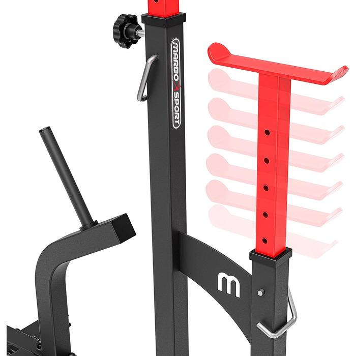 Стійка для штанги Marbo Sport MS-S104, регульована, багатофункціональна, з фіксацією, для спортзалу, дві варіації