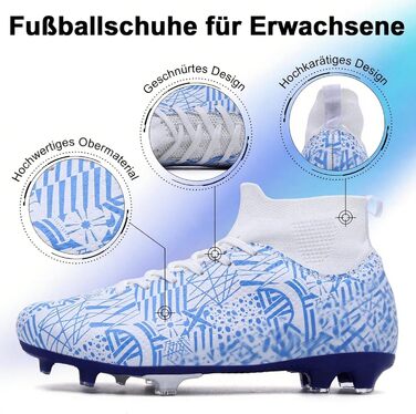 Чоловічі футбольні бутси Madame Fussballschuhe, розмір 36 EU, біло-блакитні