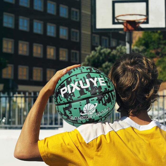 Баскетбольний м'яч Jicsetk, розмір 5/7, міні-баскетбольний м'яч для дітей, підходить для гри на вулиці та в приміщенні (зелений)