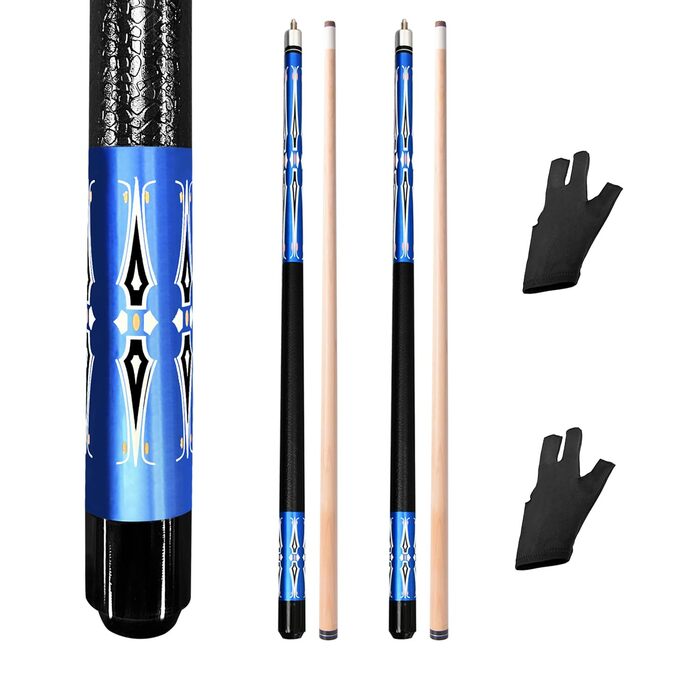 Набір для більярду: 2 кия для пулу, 58 дюймів, блакитні. Ідеально для ентузіастів більярду.