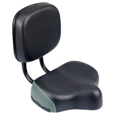 Велосипедне сидіння з підспинником Meghna, комфортне, м'яке, з PU-подушкою, чорне