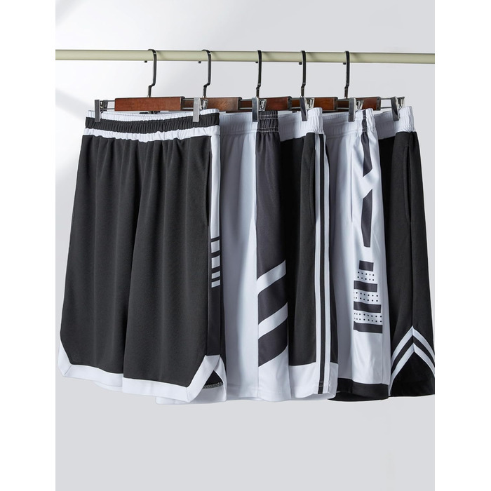 Шорти чоловічі спортивні Liberty Imports з сітки з кишенями, чорно-білі