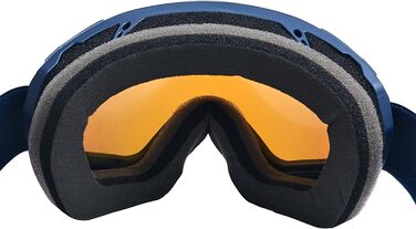 Лижна маска Black Crevice Schladming для чоловіків та жінок, подвійна ударостійка лінза, антифог, UV 400, регульована, розмір M (55-58 см), колір синій/помаранчевий