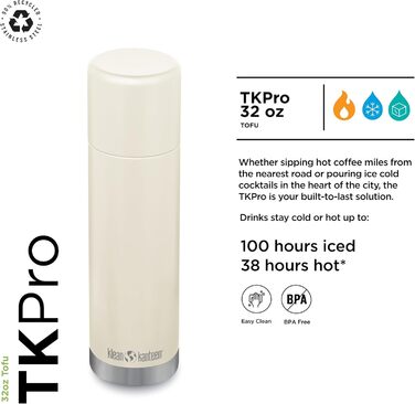Термос-бутилка Klean Kanteen TKPro-TF для напоїв, колір тофу, універсальний розмір, чоловіча