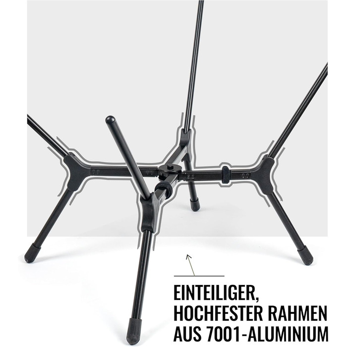 Стілець для кемпінгу OneTigris OASISFLEX, висока спинка, 150 кг, складний, легкий, з інтегрованим хрестоподібним каркасом, для риболовлі, з 2 кишенями, для відпочинку на природі, піших прогулянок (чорний)