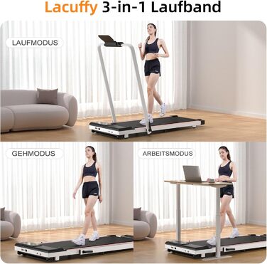Lacuffy Біговий тренажер для дому, складаний, Walking Pad з нахилом 6%, велика площа для бігу 112 * 42 см, вантажопідйомність 158 кг, для високих людей