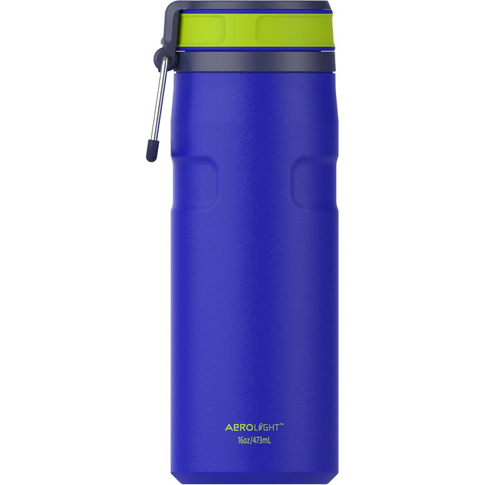 Термос-пляшка Stanley 1913 IceFlow Twist Flip 0.47 л, Cobalt Chartreuse — вакуумна сталева пляшка для напоїв