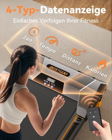 Біговий доріжка BestGod для дому та офісу, Walking Pad з нахилом 5%, потужність 2.5 HP, тиха бігова доріжка з пультом дистанційного керування, до 150 кг, чорний