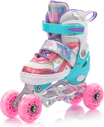 Дитячі ролики Meteor Vertellbare 4-в-1 – ролики-інлайни для дітей, ABEC-7, PU-колеса, алюмінієвий фрейм, розміри XS-37 (Lunar)
