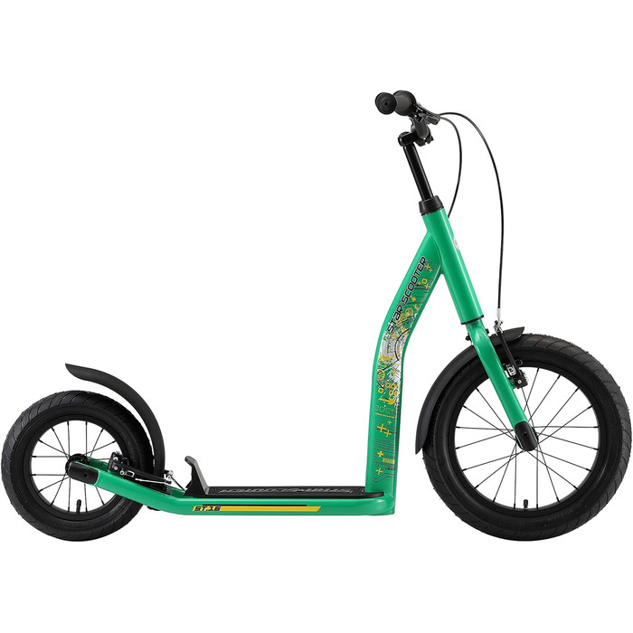 Самокат дитячий STAR SCOOTER City Kick Scooter 16 дюймів, зелений - з повітряними колесами та регульованою висотою
