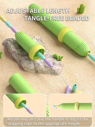 Дитяча скакалка з намистинами, м'яка, регульована, для фітнесу, тренувань та виховання, рожева та зелена