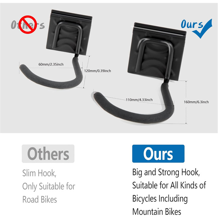 Настінний тримач для велосипедів Sinoer на 6 велосипедів та 5 шлемів, з органайзером для інструментів, для гаража або дому, вертикальний, внутрішня ширина 90 мм, 3 рейки