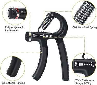 Набір для тренування рук Vicloon (5 шт.): фінгер-тренажер, тренажер зап'ястя, силовий хват, регульований хват, для зняття стресу