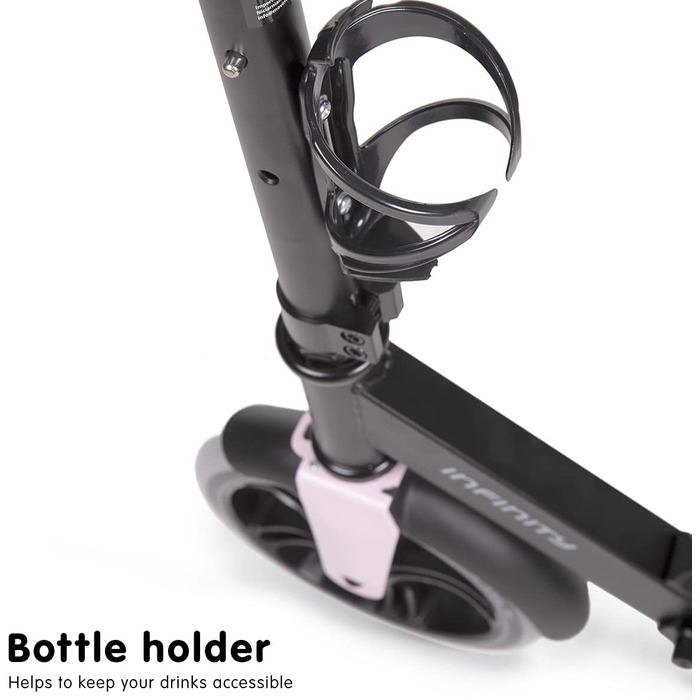 Самокат MOVINO Infinity Roller для міста, складаний, регульований, з тримачем для пляшки, для дітей та дорослих, алюмінієва дека