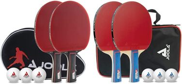 Набір для настільного тенісу JOOLA Duo PRO, 2 ракетки (червона/чорна), 3 м'ячі, чохол, мультиколір, універсальний розмір