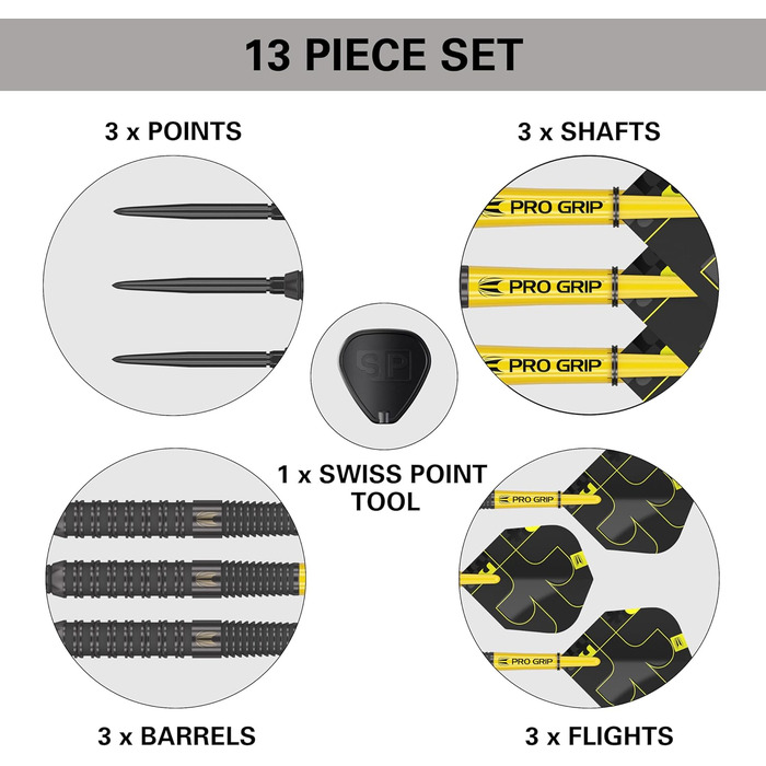 Дротики Target Darts Bolide Void 90% вольфрам, сталевий наконечник, набір для дартсу Swiss Point