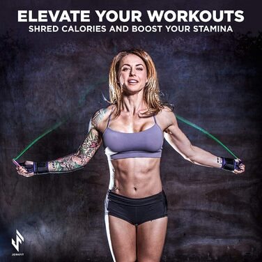 Скакалка JerkFit Omega Speed Ultra Fast, фіолетова на чорному