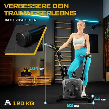 Велотренажер TREX SPORT TX-350MB RIZE, магнітна система, 10 рівнів опору, пульсометри, 5 положень сидіння, до 120 кг, сірий