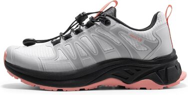 Жіночі трекінгові черевики NORTIV 8 з швидкою шнурівкою - легкі туристичні черевики для кемпінгу та відпочинку (37 EU, сірий, рожевий)