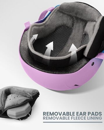 Шолом Outdooraster для сноуборду та лиж з маскою, захисний EPS, 14 вентиляційних отворів, для чоловіків, жінок та підлітків (рожево-фіолетовий градієнт, L)