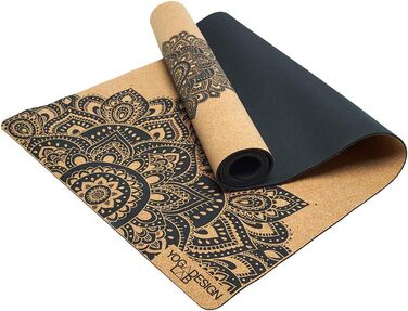 Еко-йога-мат Yoga Design Lab з корка для гарячої йоги, преміум-якість, з ременем для перенесення