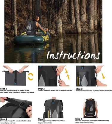 Водонепроникний мішок Blueshyhall Dry Bag 30L: рюкзак, ролтоп, 30 літрів - для каякінгу, кемпінгу, риболовлі, подорожей