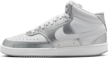 Кросівки Nike Court Vision Mid для чоловіків, білий/металевий срібло, 41 EU
