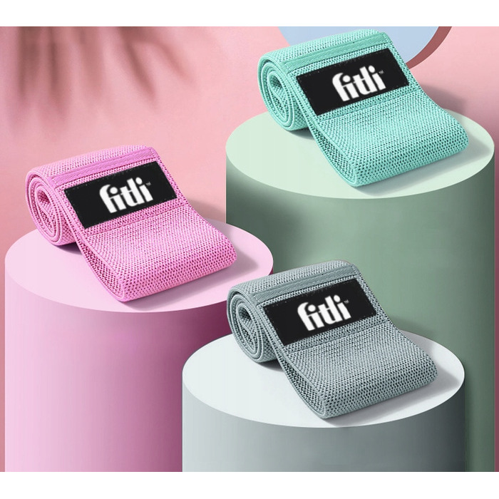 Набір фітнес-резинок Fitli, 3 шт., різнокольорові, 13-37 кг
