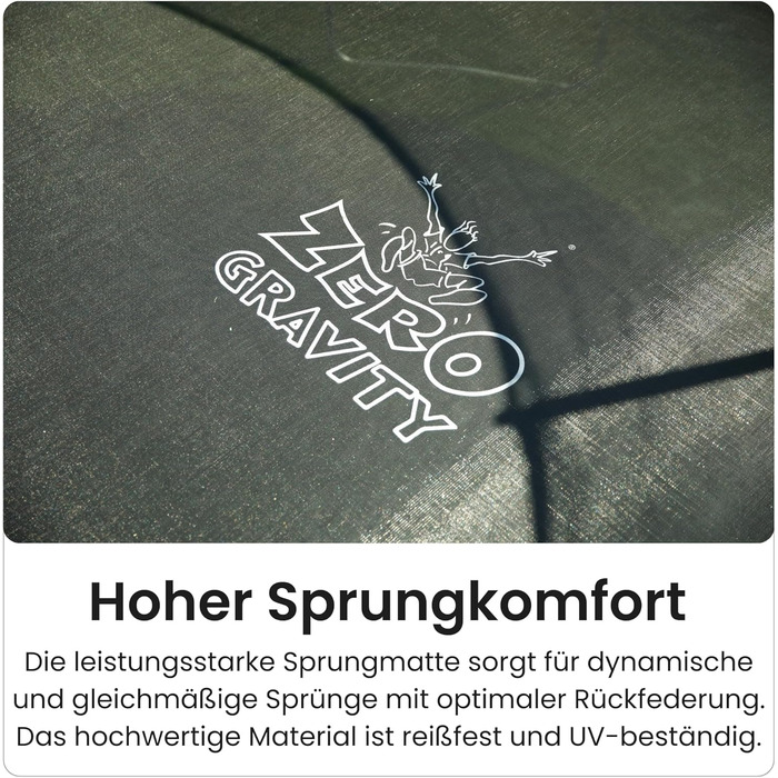Батут Zero Gravity Outdoor Ø 183/244/305/366/427 см, TÜV GS, комплект з драбиною, відеоінструкція, Ultima 4 моделі Ø 305 см, чорний