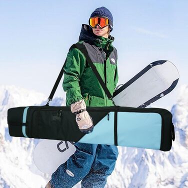 Чохол для сноуборду AUMTISC, чорний/синій, 155-180 см, водонепроникний, з регульованими лямками